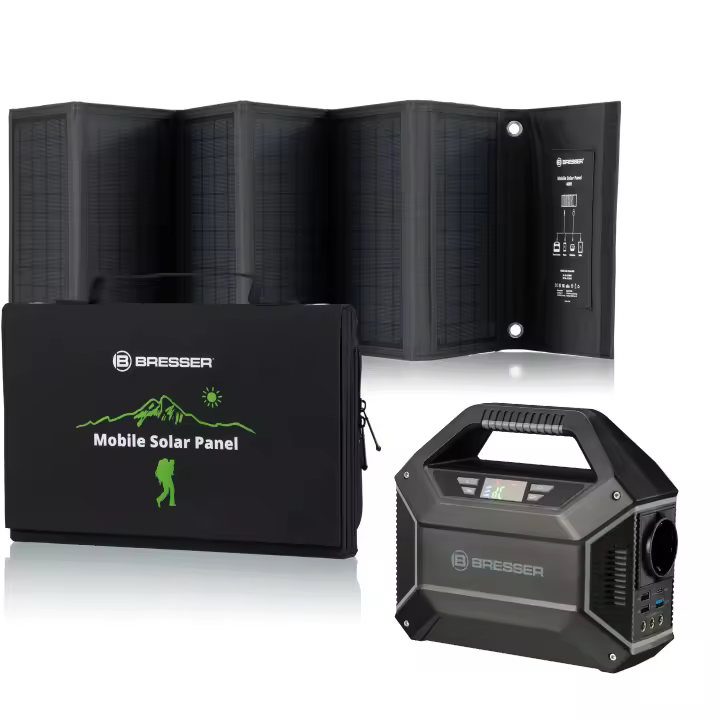 Kit Batería Portátil 155 W + Panel Solar Cargador Portátil 40W BRESSER - 1