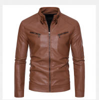Chaqueta De Cuero Para Hombre Estilo Casual Moto Outdoor Primavera Otoño Cuello Alto Ajustada Para Otoño Y Invierno - details 8