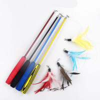 Juguete Interactivo Para Gatos Con Plumas Palanca Retráctil Con Campana Repuesto Para Refill Ideal Para Gatitos - details 2