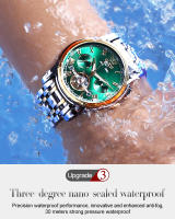 Reloj De Pulsera Automático Para Hombre OLEVS Estilo Business Impermeable Con Correa De Acero Inoxidable Calendario Esqueleto Display Numeral Romano - details 12