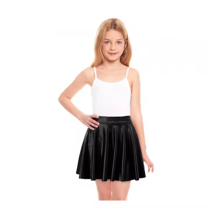 Partilandia Falda de Vuelo negro metalizada para niña - 1