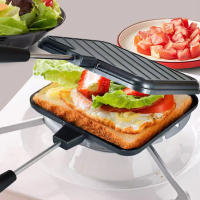 Sartén De Doble Cara Antiadherente Para Hacer Sandwiches a La Parrilla Resistentes Al Calor Con Mano Para Camping Y BBQ Al Aire Libre - details 3