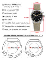 Reloj De Cuarzo Militado ML1868KF VK67 Movimiento De Cronógrafo Vidrio De Zafiro Luminoso 100m Impermeable 39mm Retro - details 13