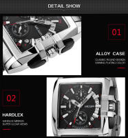 Reloj De Pulsera De Lujo Para Hombres MEGIR De Acero Inoxidable Cuarzo Emprendedor Con Dial Grande Luminoso Cronógrafo Resistente Al Agua Estilo Business - details 5