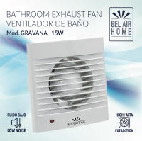 Extractor de aire para baño BEL AIR HOME Gravana en blanco - Ventilación potente y silenciosa - details 4