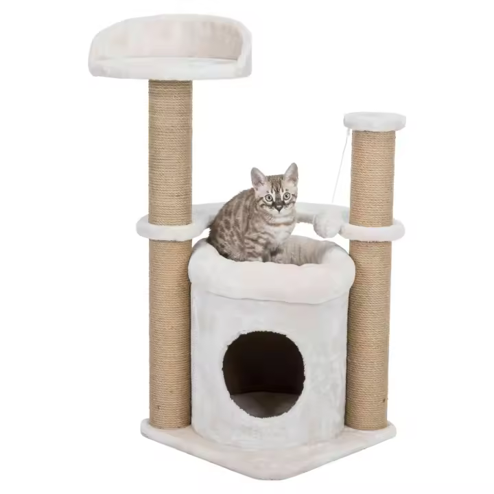 Trixie Rascador Nayra para Gatos con Forro de Felpa y Postes de Yute - 1