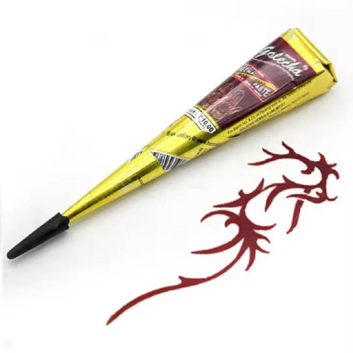 GOLECHA® Henna Natural para Tatuajes Temporales, Pasta, Pintura, TATOO, 25g Color Rojo - 1