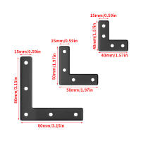 12pcs Gancho L Negro Para Muebles Accesorios De Hardware Para Reparación Rápida De Mesas Y Sillas Abrazadera De Esquina Fija De 40mm 50mm 80mm - details 1