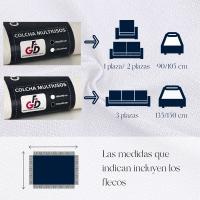 Colcha Multiusos para Sofas Lisa Cubre Sofá y Cama Manta Foulard Decorativa de 50% Algodón y 50% Poliéster Suave y Transpirable Perfecta para Salón y Dormitorio - details 0