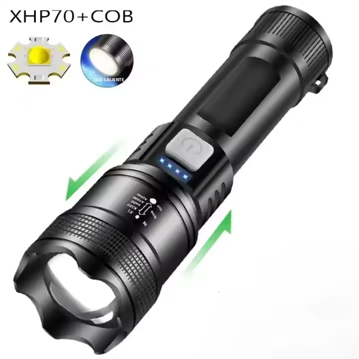 Linterna Táctica LED Potente 5000LM Luz Emergente Con Luz De Cola Y Telescópica Recargable ABS Certificación CCC Ce ROHS FCC - 1
