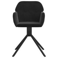 vidaXL Sillas de comedor giratorias 2 uds terciopelo negro - details 2