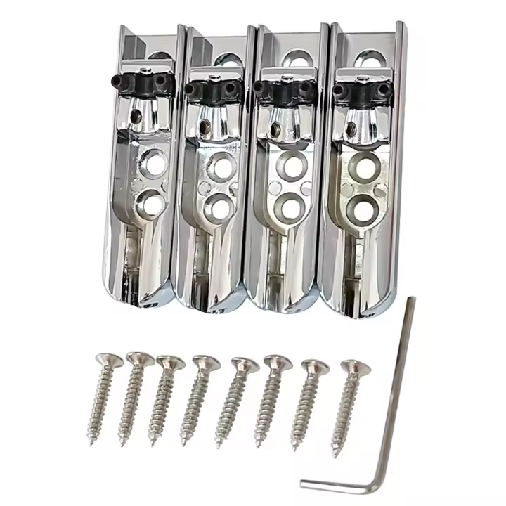 Juego De 4 Piezas De Puente Individual Para Guitarra Y Bajo Con 8 Tornillos Para Guitarra De Cuatro Cuerdas Marca YOUHA - 1