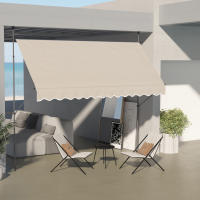 Outsunny Toldo Manual Retráctil 3,5x1,2 m Toldo Exterior Terraza Enrollable Altura Ajustable con Manivela 210-300 cm Sin Taladro Protección UV30+ para Balcón Jardín - details 1