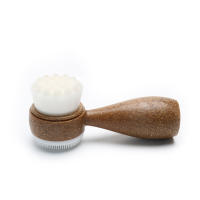 Cepillo Facial Exfoliante Doble Cara Para Limpieza Profunda De Poros Y Eliminación De Quistes Cepillo De Limpieza Facial Con Mango De Hueso De Coco - details 1