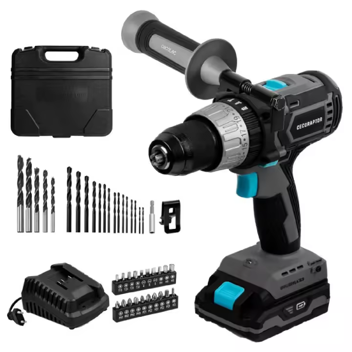 Cecotec Taladro de Impacto Brushless CecoRaptor Perfect ImpactDrill 2020 Brushless Ultra. Batería de 20 V y 2000 mAh, 2000 rpm - 1