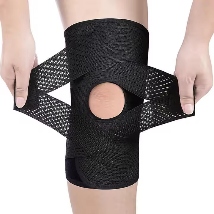 Rodillera Soporte Manga de compresión con estabilizadores laterales Silicona - 1
