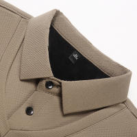 Camisa Polo Casual Para Hombres De Color Sólido Con Bloqueado Cómodo Para Todas Las Estaciones Versátil Top Antigüedad Doble - details 18