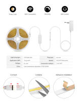 Tiras LED COB Inteligentes 12W/M Alta Brillo WiFi Dual Blanco Para Decoración De Habitaciones Compatible Con Alexa Tuya 24V - details 1