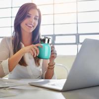 Mini Termo de 200 ml, botella de Agua, Termo, Taza para Beber Café, leche, a prueba de fugas, botella de Agua fría y Caliente para Viajes (Azul) - details 2