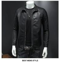 Chaqueta De Cuero PU Para Hombre Estilo Motociclista Streetwear Béisbol Outdoor Bomber Casual Para Otoño Windbreaker Masculino - details 9