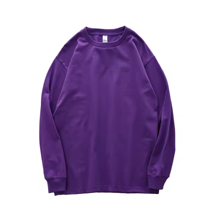 Camiseta De Manga Larga Pesada 280g Para Hombres 100% Algodón Tallas Grandes Colores Sólidos Camisetas Basicas De Moda Casual - 1