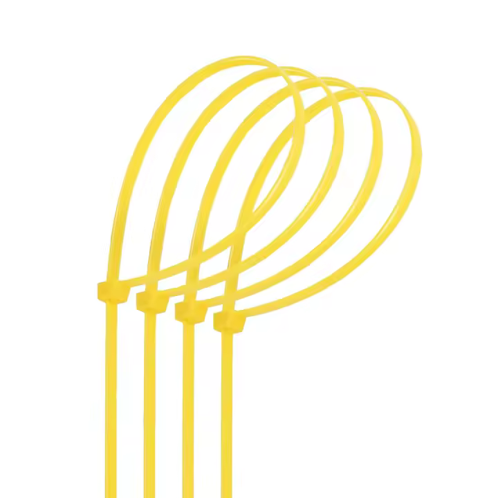 Bridas Aigostar  proyectos aire libre y hogar. Brillas nylon amarillas, paquete de 40 unidades, 3,6 x 250 mm. Ideales para organizar cables con gran durabilidad - 1