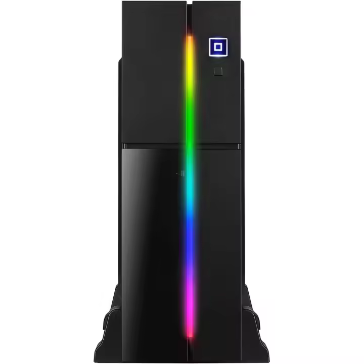 Aerocool Playa - Caja de PC Micro ATX (slim, RGB 13 modos, horizontal o vertical, USB 3.0, ventilador superior 8 cm) color negro - 1