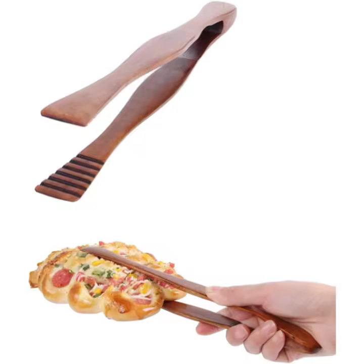 Pinzas de madera para barbacoa, pinzas para bufé, pinzas para pan, pinzas para postre, pinzas para cocina, camping, parrilla, bufé, restaurante, repostería - 1