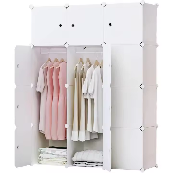 Armario portátil, ropero Combinado, Organizador de Almacenamiento Modular (12-Cube, Extra Sticers incluidos) - 1