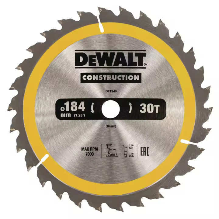 DeWALT DT1940-QZ hoja de sierra circular 18,4 cm 1 pieza(s) - 1