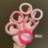 Accesorios De Pelo Rosa Roja Con Cordón De Teléfono Alta Elasticidad No Daña El Pelo Anillo Para Mujer Moda Decorativa - details 1