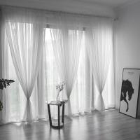 Cortina De Tules Sólida Y Transparente 100x200cm Para Sala De Estar Y Dormitorio Panel De Cortina Exterior Moderno Sin Doble Capa Ni Aislamiento Solar - details 32