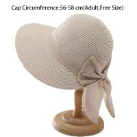 Sombrero De Paja Con Lazo Protección UV Sombrero De Playa Panamá Transpirable Moda Verano Casual Para Mujer Gran Alas - details 0