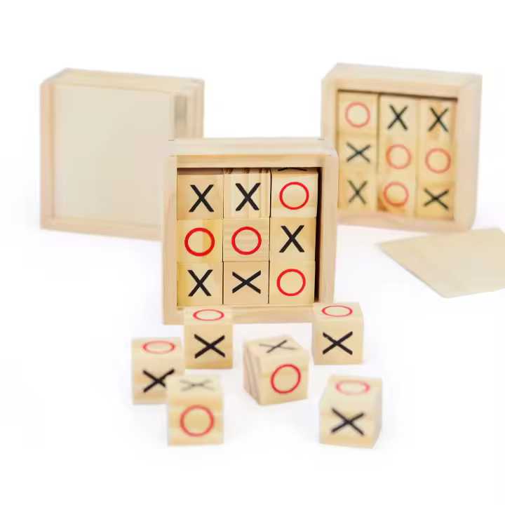 Pack de 6 a 24 unidades de juegos de 3 en raya, juegos de madera, juegos para niños, 3 en raya de madera, juegos de viaje, tamaño pequeño, Detalles para niños invitados, Regalos cumpleaños de niños,  Regalantes.com - 1