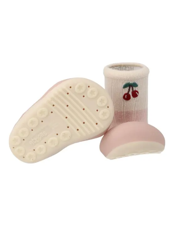 Attipas Babyschuhe A23RA, Rosa Kaninchen-Design, Größe 5/6 UK, Aus Zertifizierter Baumwolle