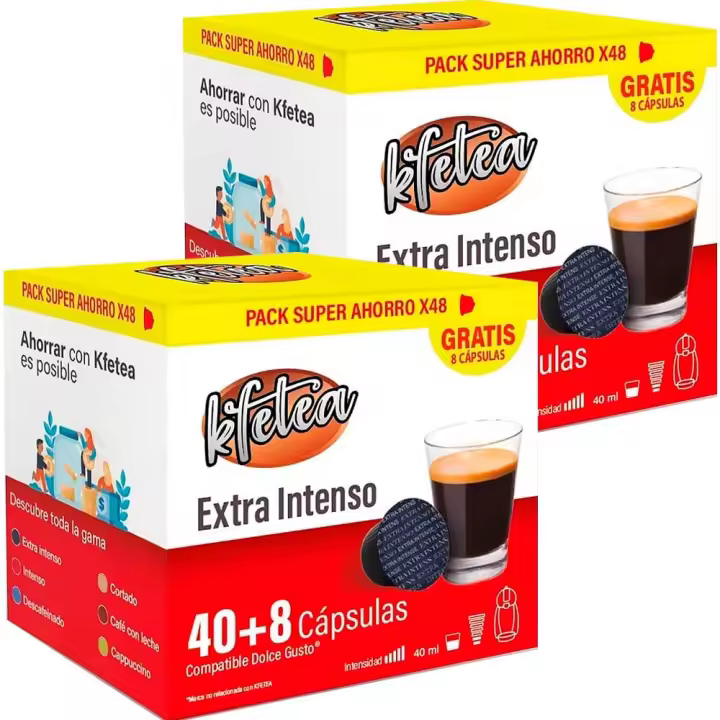 Extra Intenso Kfetea 2 cajas de 48 capsulas compatibles Dolce Gusto - 1