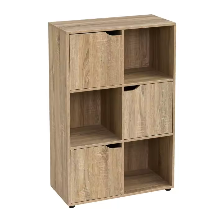 Lola Home Estantería de puerta de madera marrón de 90x29x60 cm - 1