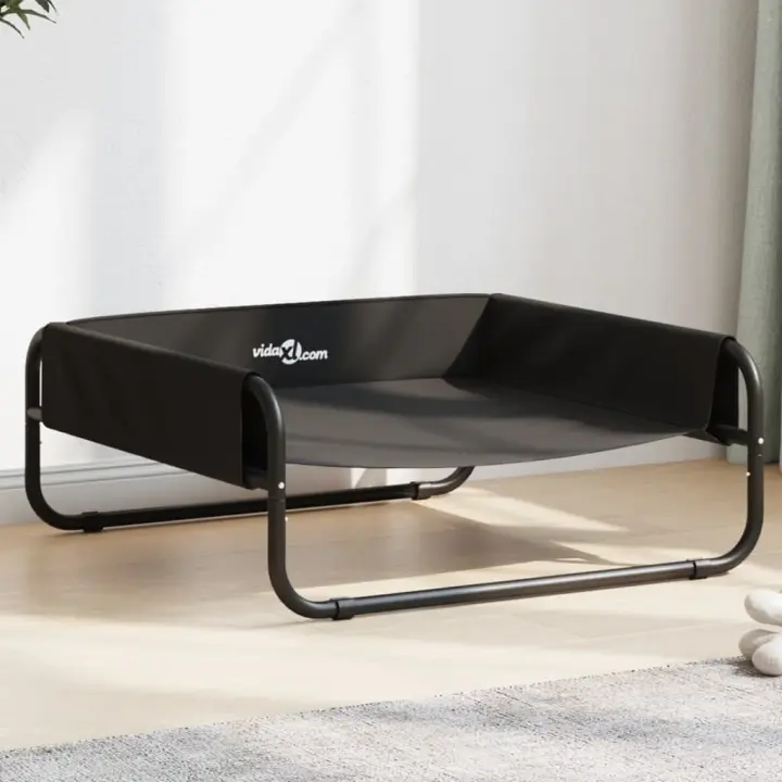Cama elevada para perros tela oxford y acero gris antracita - 1