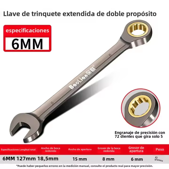 Llave Torx Universal Ajustable 6-32mm Con Engrosadora De 72 Dientes Herramienta Mecánica Para Reparación De Bicicletas Motocicletas Y Autos - 1