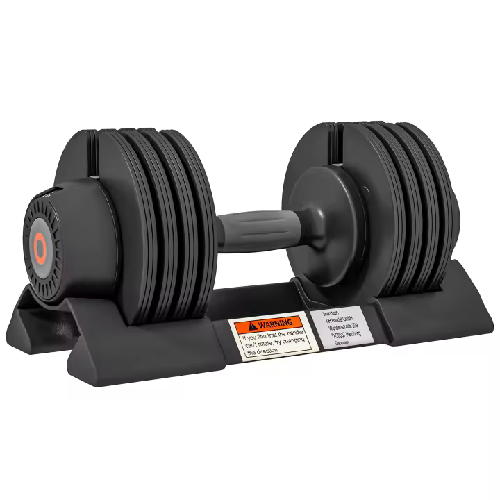 SPORTNOW Mancuernas, 3,5/6/8/10kg Mancuerna Ajustable con Compartimento de Almacenamiento, Mancuerna con Asas Antideslizantes, para Entrenamiento de Fuerza, Entrenamiento con Pesas, Acero, Negro - 1