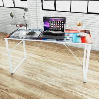 vidaXL Escritorio rectangular con impresión de mapa en color Blanco/Multicolor | estructura resistente ideal para salón dormitorio o estudio - details 1