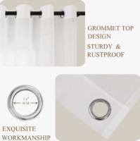 Cortinas blancas para sala de estar, modernas cortinas de tul con ojales para ventanas de dormitorio, juego de 2, largo140*270cm - details 2