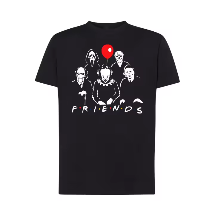 Friends asesinos - Camiseta con personajes de películas de terror - algodón hombre mujer - Scream - Jason - Michael Myers - 1