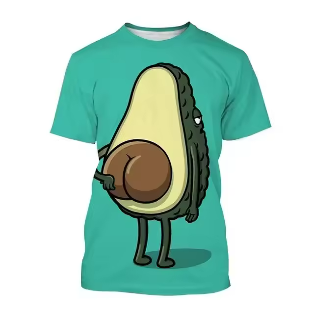 Camiseta 3D De Agua De Manzana Para Hombres Y Mujeres Estilo Casual Manga Corta Personalidad De Frutas Verano Moda Nueva - 1