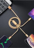 Cable De Carga USB 3 En 1 Super Rápido Para iPhone 14 Samsung Huawei Xiaomi Redmi POCO Braided 1m 2m Micro USB Tipo C - details 9