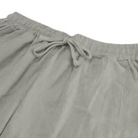 Pantalones rectos con cordones de algodón y lino para hombre, de estilo playero, finos y con cordón, para el tiempo libre, para las cuatro estaciones. - details 18