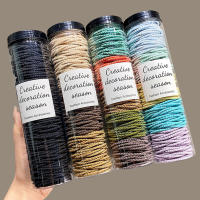 100pcs Cinturones Para El Cabello De Color Sólido Elásticos De Goma Accesorios Para El Cabello Diademas Scrunchie Para Mujeres - details 3