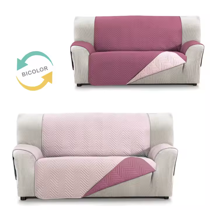 Protector Reversible Bicolor para Sofá y Sillón   Ideal para Mascotas  Funda Acolchada y Lavable - 1