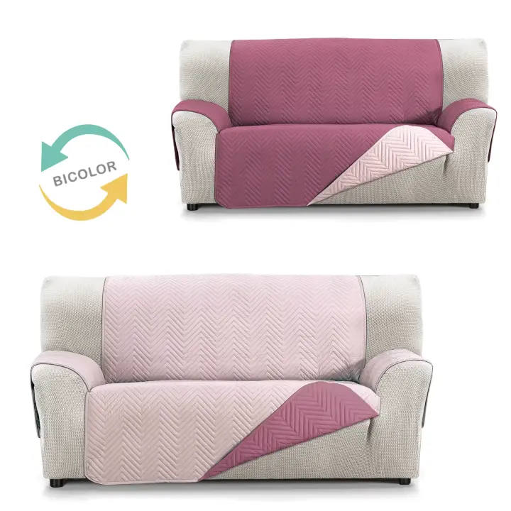 Protector Reversible Bicolor para Sofá y Sillón   Ideal para Mascotas  Funda Acolchada y Lavable - 1
