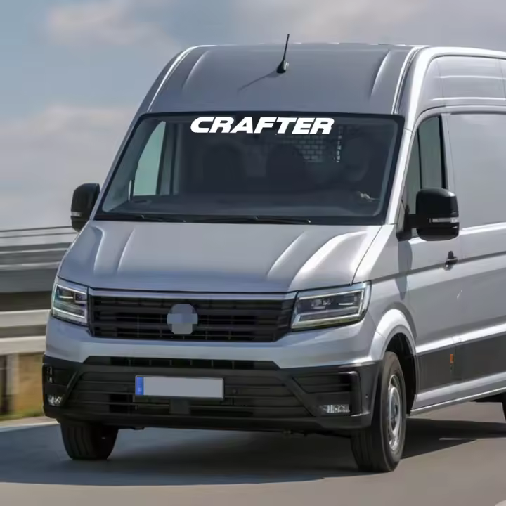 Pegatina Para Parabrisas De Coche Volkswagen VW Crafter Motocicleta Estilo Camión Carguero Adhesivo De Vinilo Para Furgonetas Y Autobuses - 1